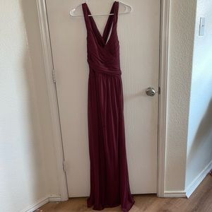 Burgundy David’s Bridal Bridesmaid Dress